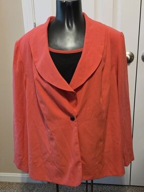 dressbarn Coral Single-Button Blazer with Notched Shawl Collar